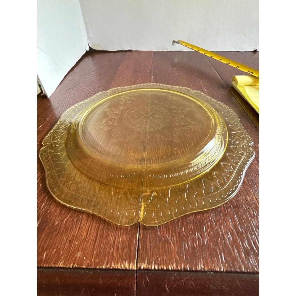Federal Glass Patrician Spoke Amber Depression Glass Dinner Plate 10.5